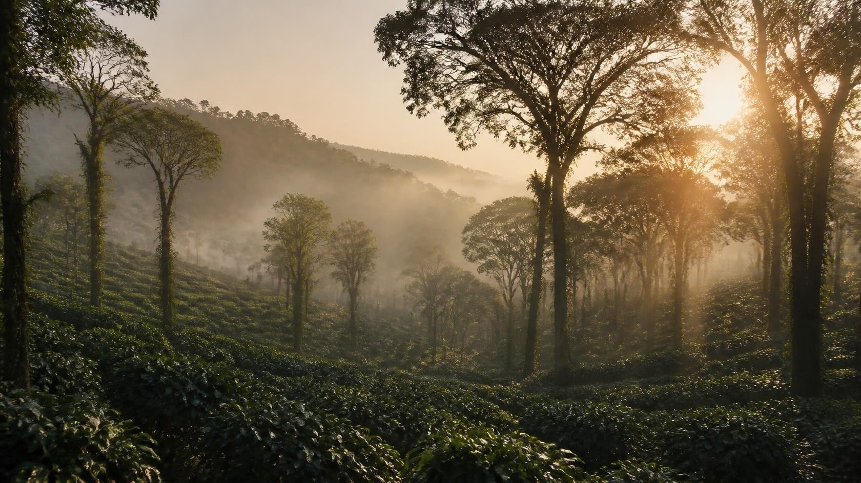 Coffee estate in the misty hills of Chikmagalur